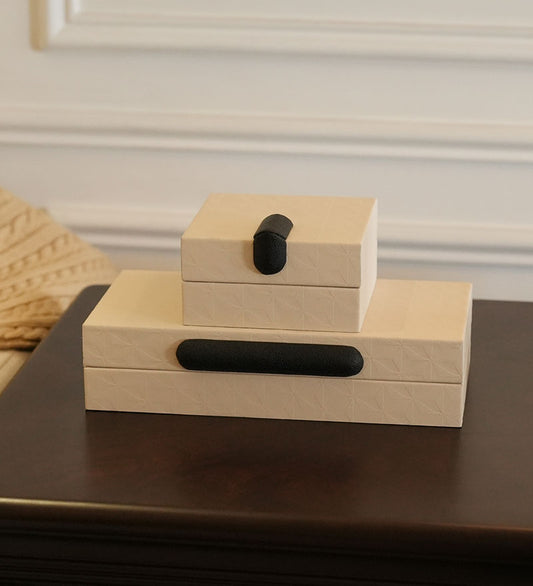 TEXTURED LEATHER STORAGE BOX
