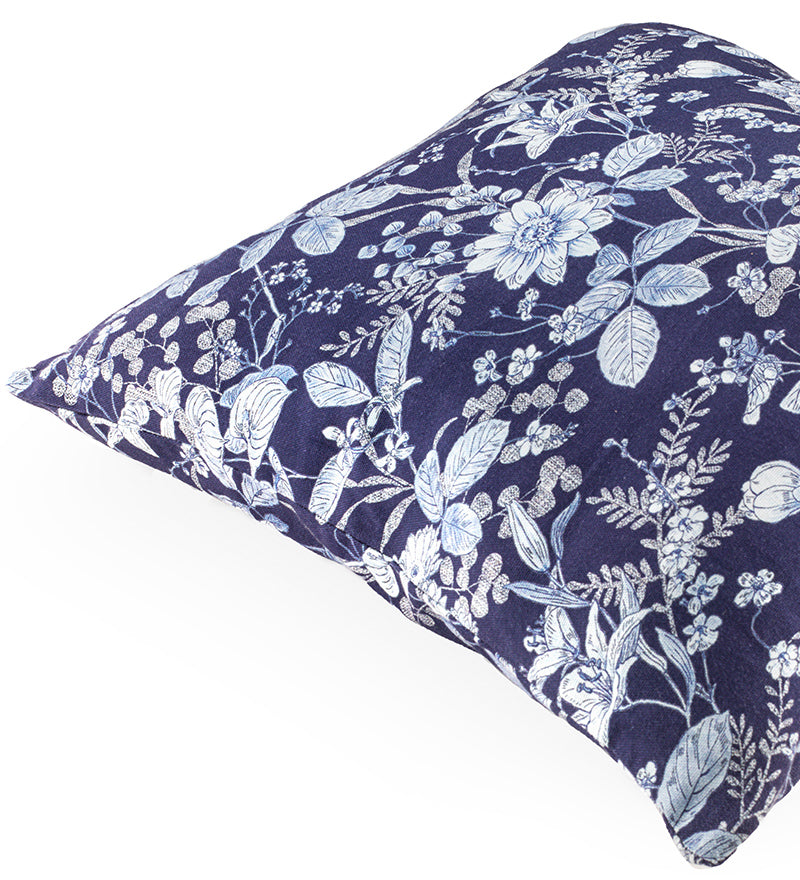 Navy Blooms-Cushion Cover