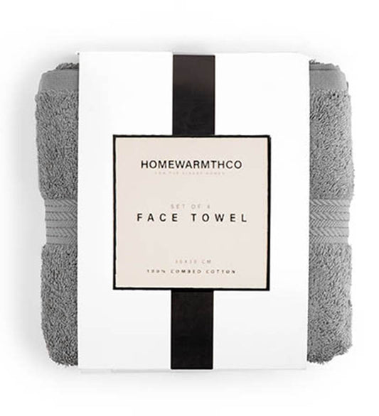 GREY PLUSH- Face Towel ( Set of 4 )