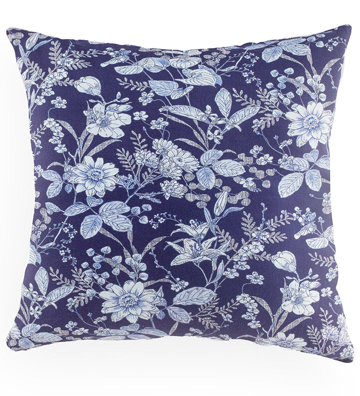 Navy Blooms-Cushion Cover