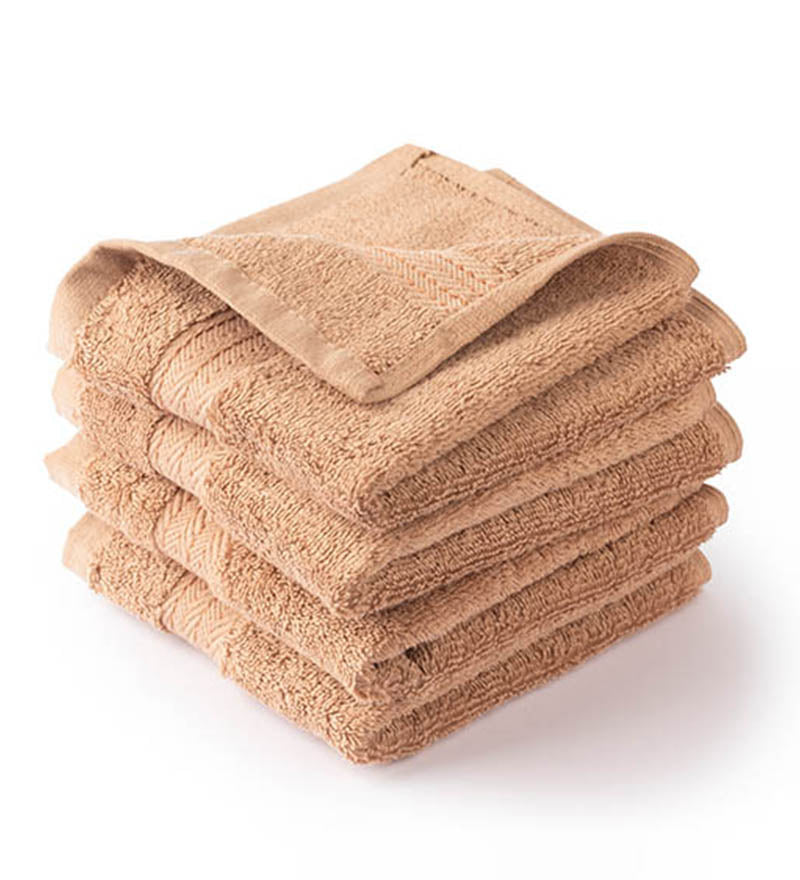 BEIGE PLUSH- Face Towel (Set of 4)