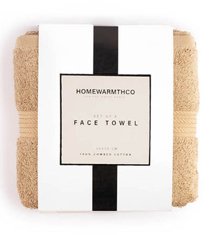 BEIGE PLUSH- Face Towel (Set of 4)