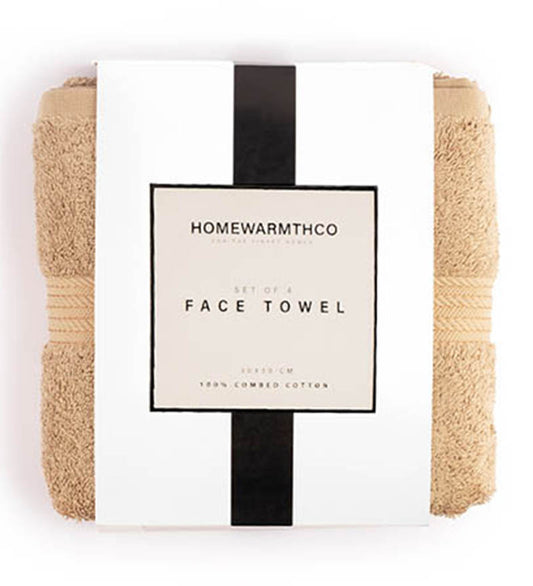 BEIGE PLUSH- Face Towel (Set of 4)
