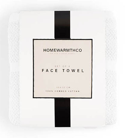 WHITE WEAVE-Face Towel (Set of 4)