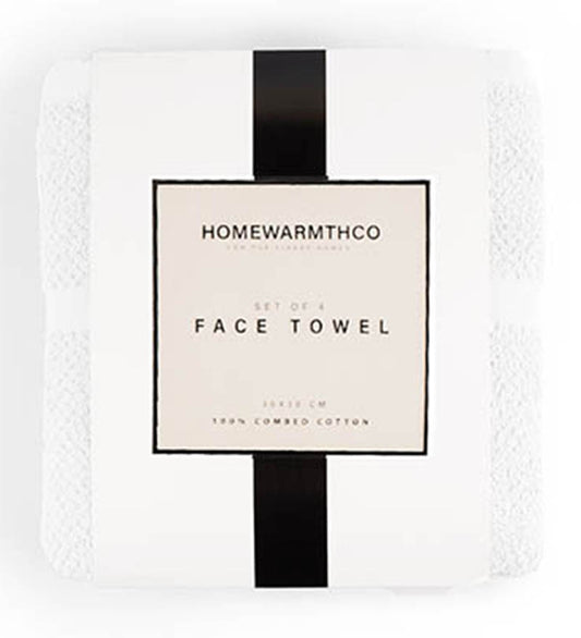 WHITE WEAVE-Face Towel (Set of 4)