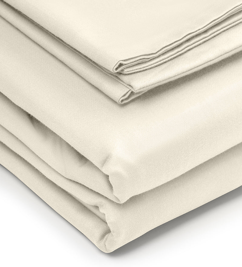 A set of beige duvet covers