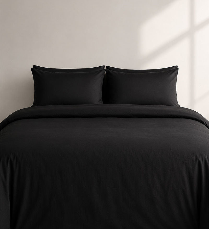 BLACK  LUXE - PLAIN DUVET COVER SET