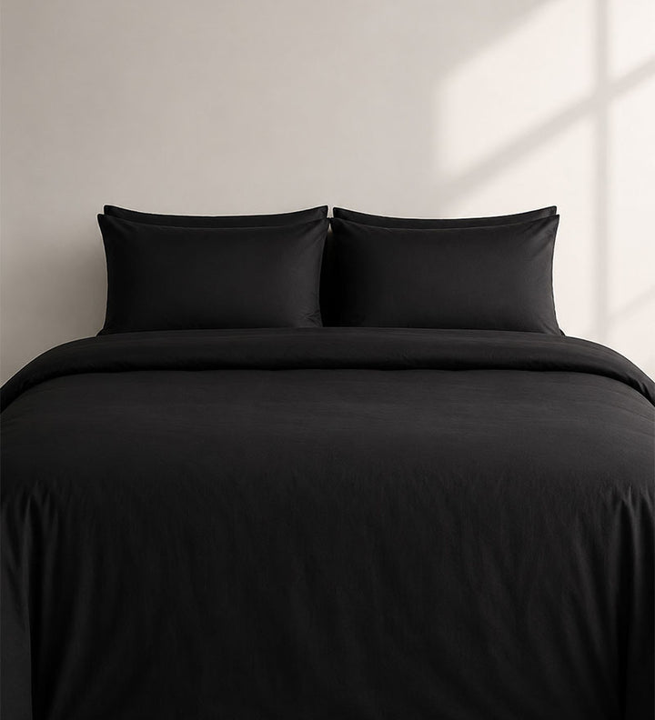 BLACK  LUXE - PLAIN DUVET COVER SET