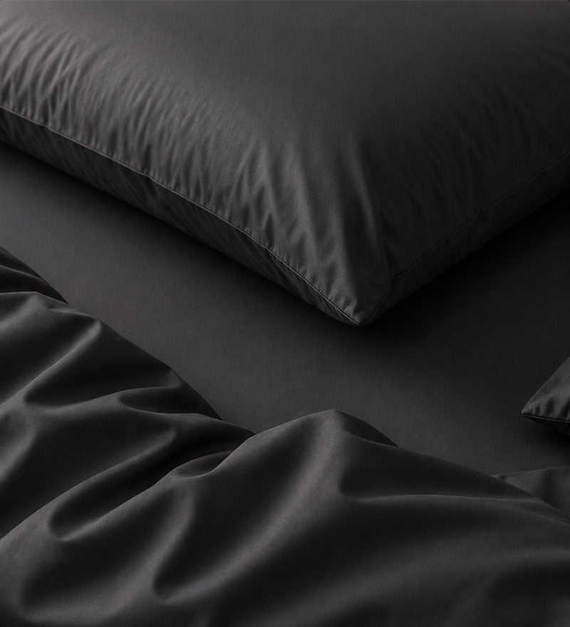 BLACK  LUXE - PLAIN DUVET COVER SET