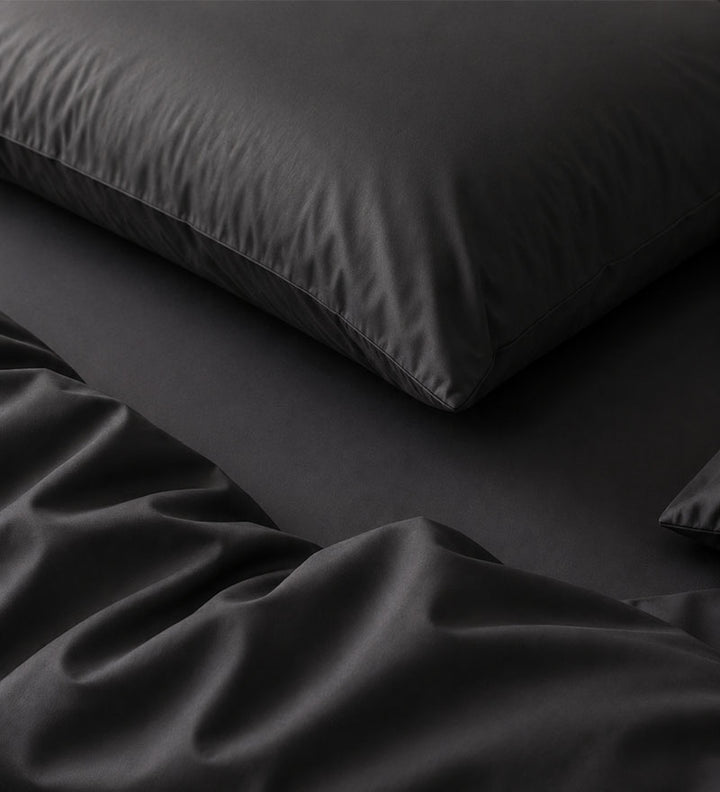 BLACK  LUXE - PLAIN DUVET COVER SET