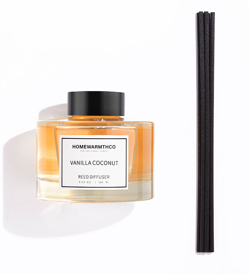 A Vanilla Coconut scented reed diffuser by HomeWarmthCo