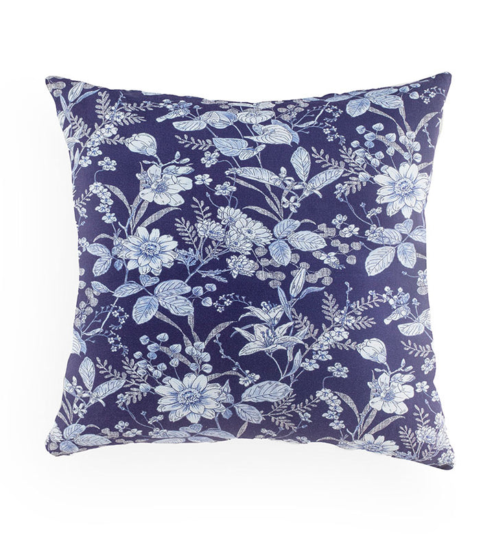 Navy Blooms-Cushion Cover