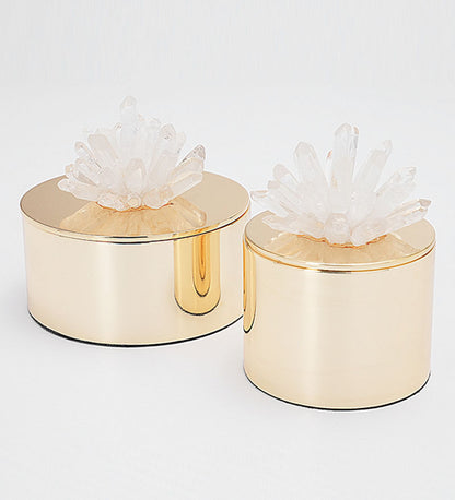 CRYSTAL FLOWER DECORATION DUO