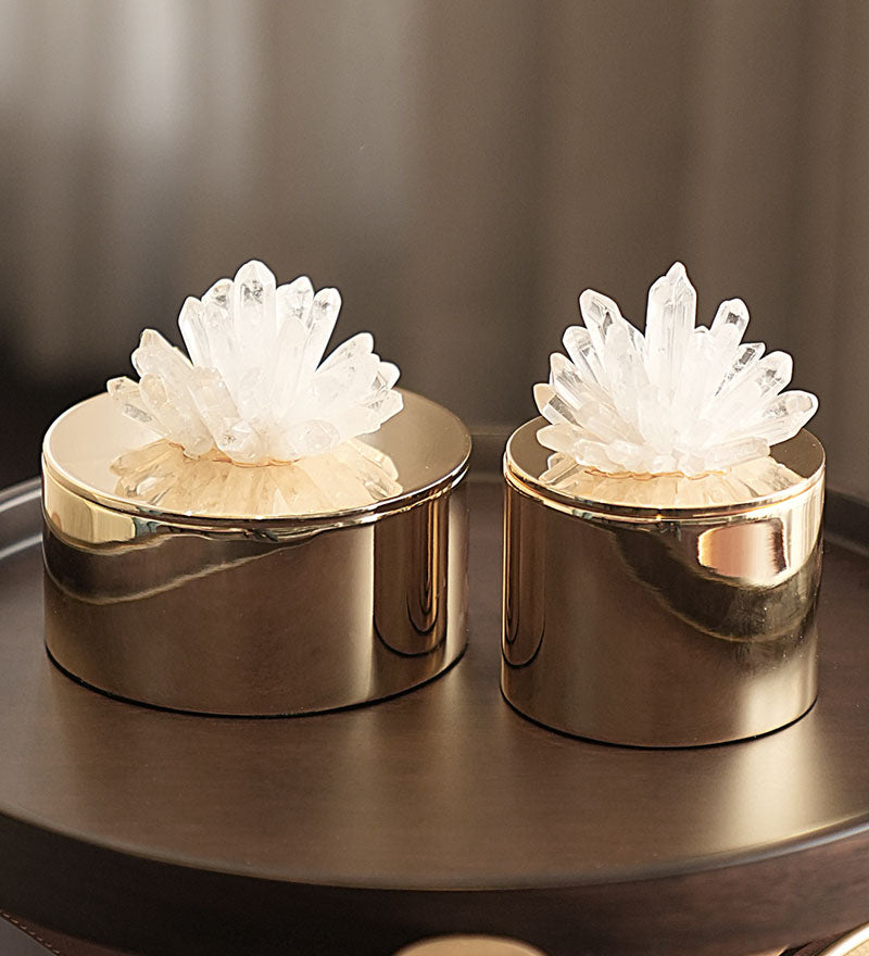 CRYSTAL FLOWER DECORATION DUO