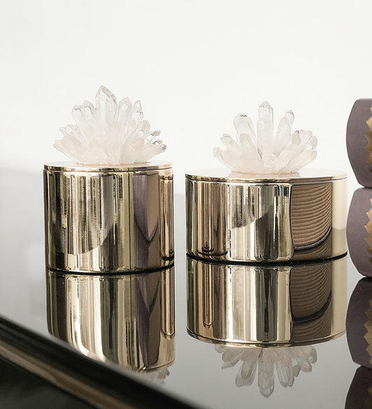 CRYSTAL FLOWER DECORATION DUO