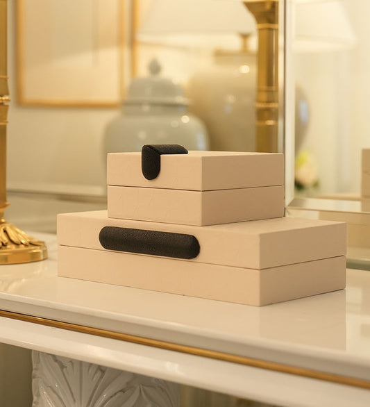 TEXTURED LEATHER STORAGE BOX